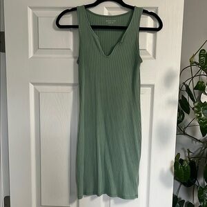 AMERICAN EAGLE SMALL Sage Green Ribbed Dress